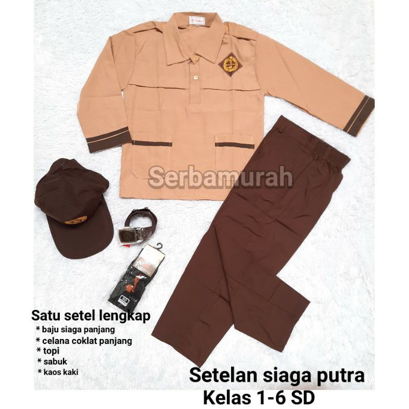 Set lengkap pramuka laki baju panjang siaga celana panjang