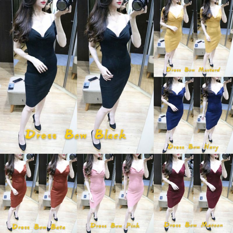 DRESS BOW RAJUT BODYCON DRESS DRESS RAJUT TANKTOP RAJUT DRESS SABRINA RAJUT SEXY DRESS RAJUT 12