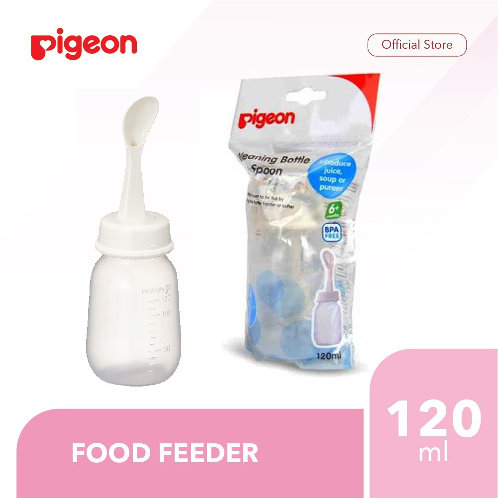 Pigeon Food Feeder Weaning Bottle with Spoon Botol Sendok Makan Bayi