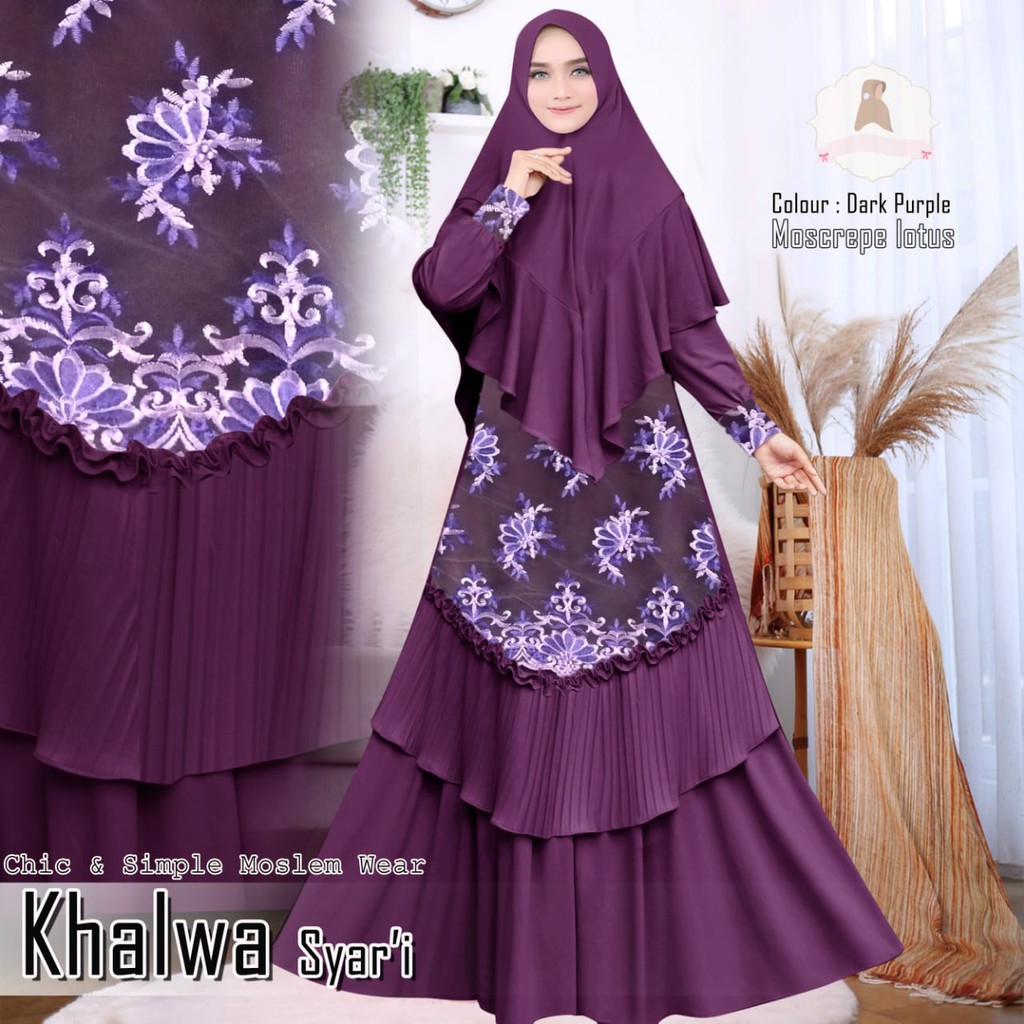GAMIS SYARI KHALWA BORDIR HIJAB ITU INDAH BAJU MUSLIM JUMBO