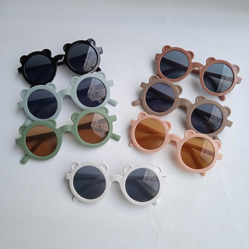 Kacamata bayi hitam anak baby sunglasses karakter telinga beruang