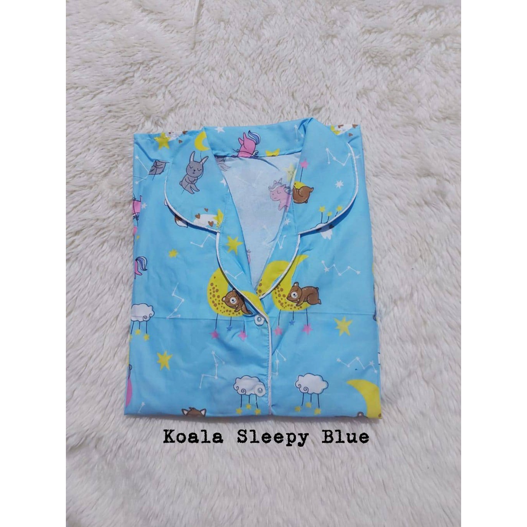 Setelan Piyama Baju Tidur PP Jumbo LD 116 -120 cm Motif  Size XXL Katun.-KOALA SLEEPY BLUE