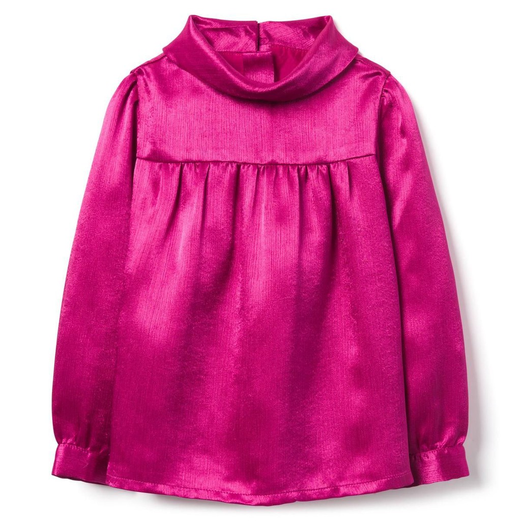 Janie and Jack Baby Dress Satin Magenta 3-6M