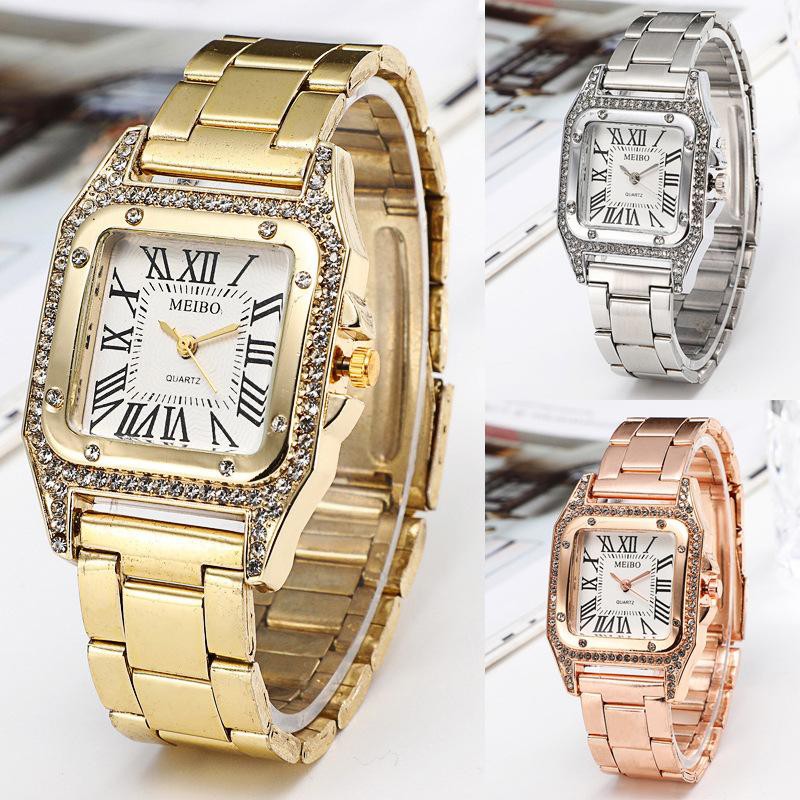 ✅ COD KUMA Jam Tangan Wanita Berlian Mewah JamTangan Analog Wanita Tali Stainless Steel Grosir