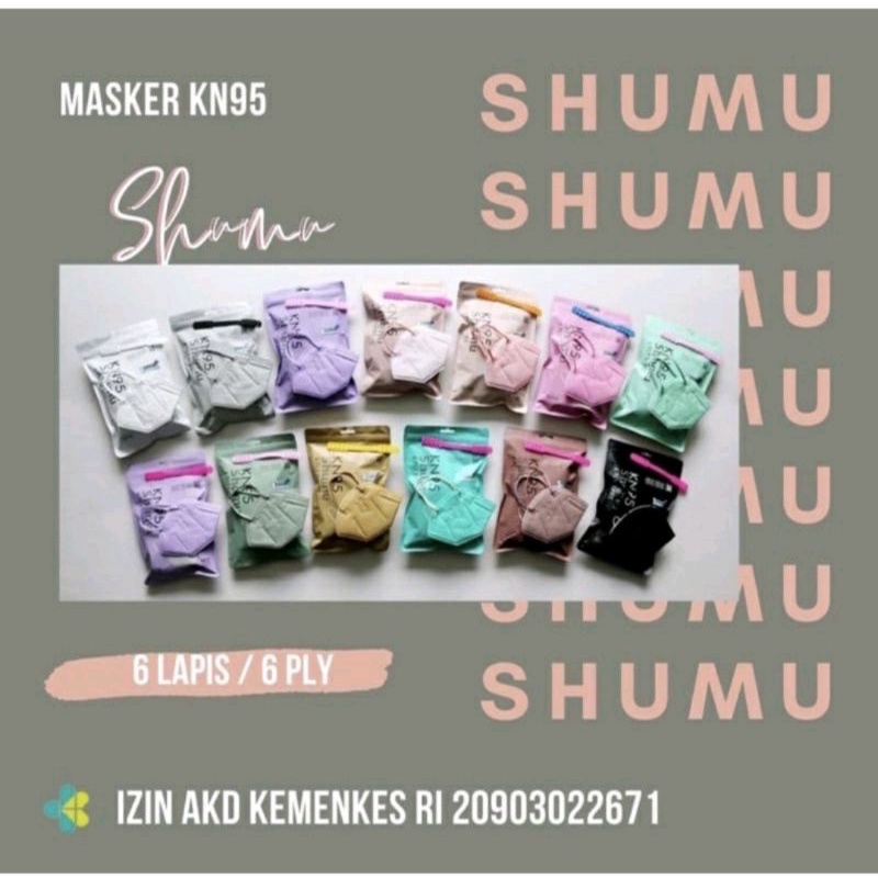 Masker SHUMU PREMIUM KN95 Dewasa 6ply 10pcs Warna