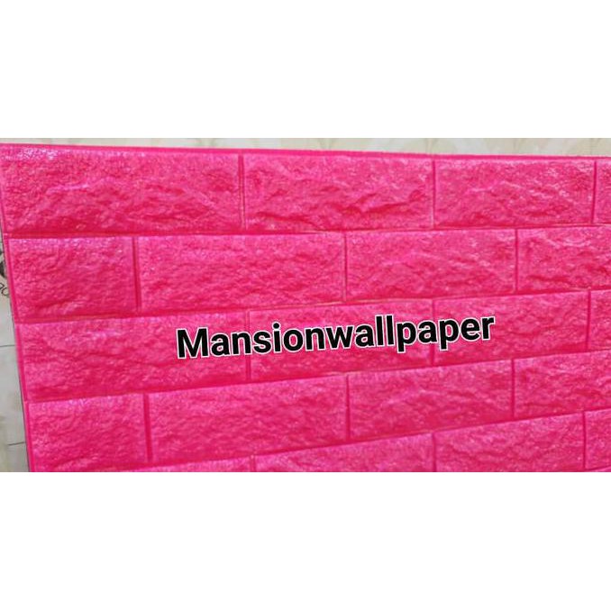 WALLPAPER DINDING FOAM MERAH / CREAM COKLAT PROMO