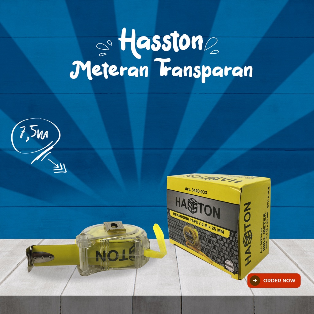 HASSTON PROHEX Rol Meter Transparan 7.5m x 25mm (3420-033)