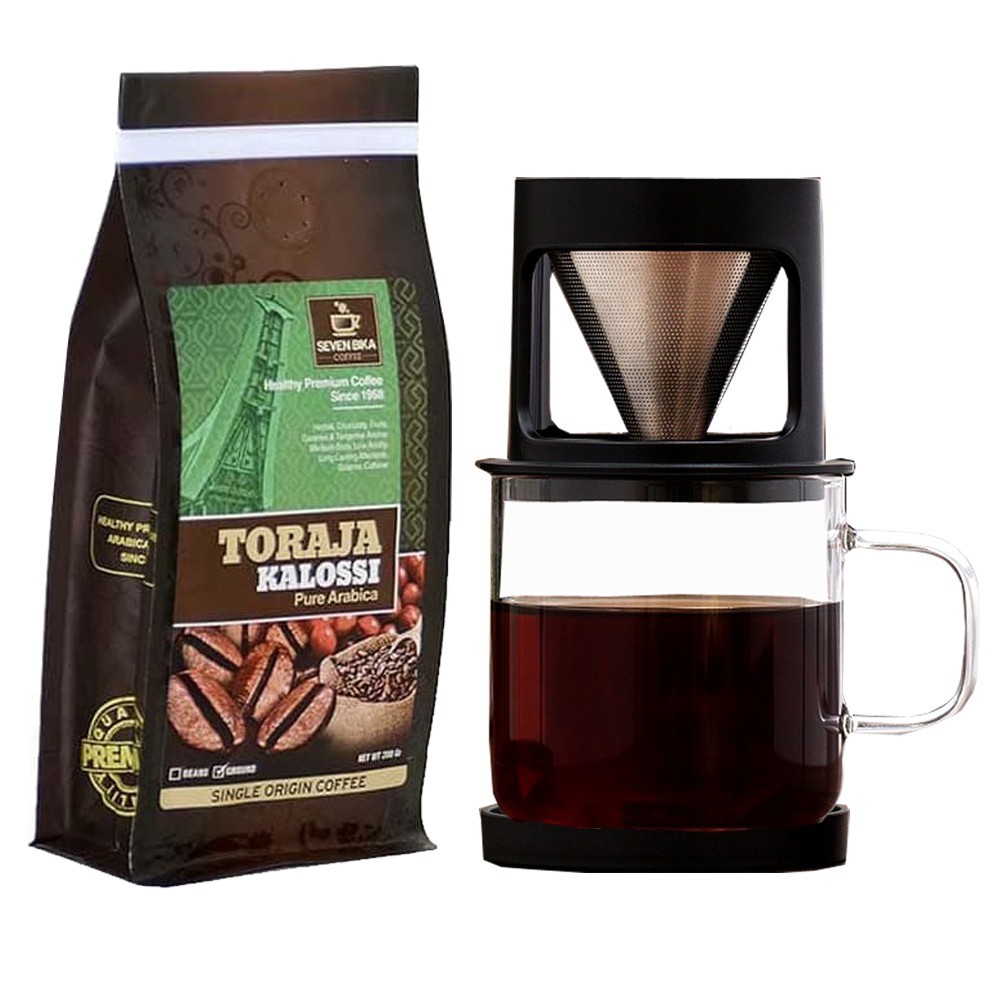 

Bundling Coffee Toraja Kalossi Pure Arabica 200 gr & Stainless Dripper 300 ml