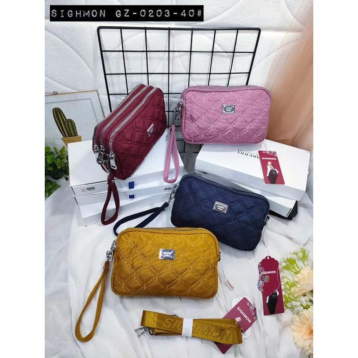 Tas selempang Sighmon 0203 bahan Kanvas Tebal. Tas Wanita Tas Slempang Wanita Tas Sighmon ORI Tas Sighmon Import TERBARU.!!!!