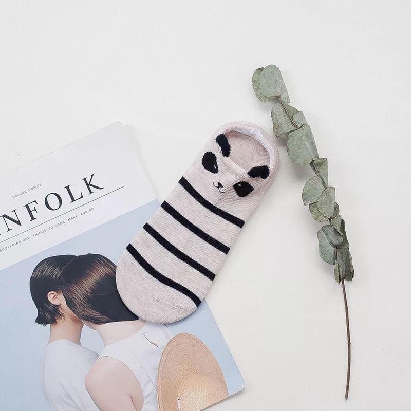 WS107  KAOS KAKI REMAJA SEMATA KAKI MOTIF KARAKTER ANIMAL ALA KOREA-CREAM PANDA