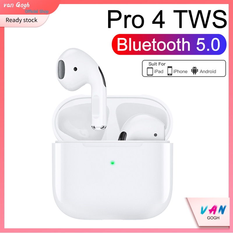 Pro 4 TWS Earphone Nirkabel Headset Bluetooth 5.0 earphones BT Handset