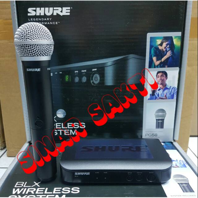 MIC SHURE BLX 24/PG58 WIRELESS MICROPHONE ( ORIGINAL )