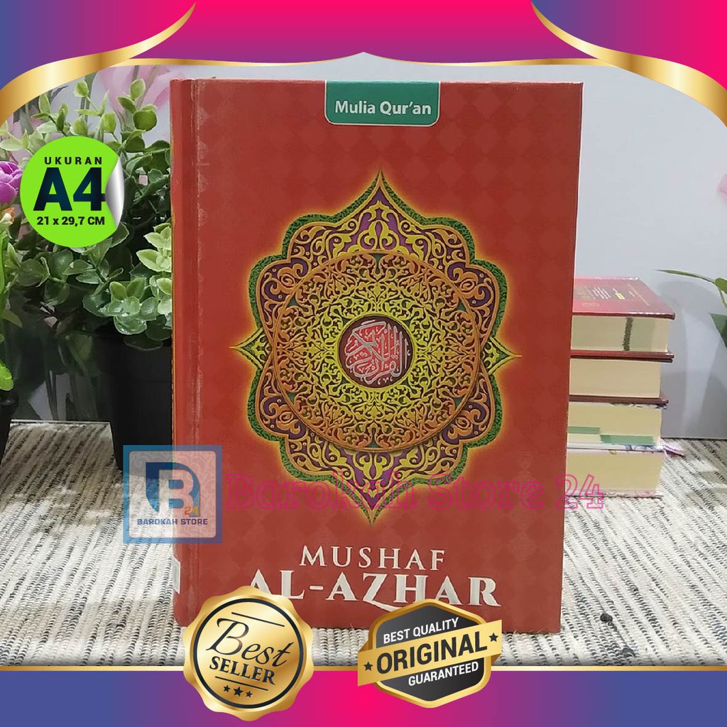 Merah [BISACOD] Al Quran A4 Mushaf Al Azhar – Al Quran Non Terjemah – Al Quran Besar – Al Quran A4