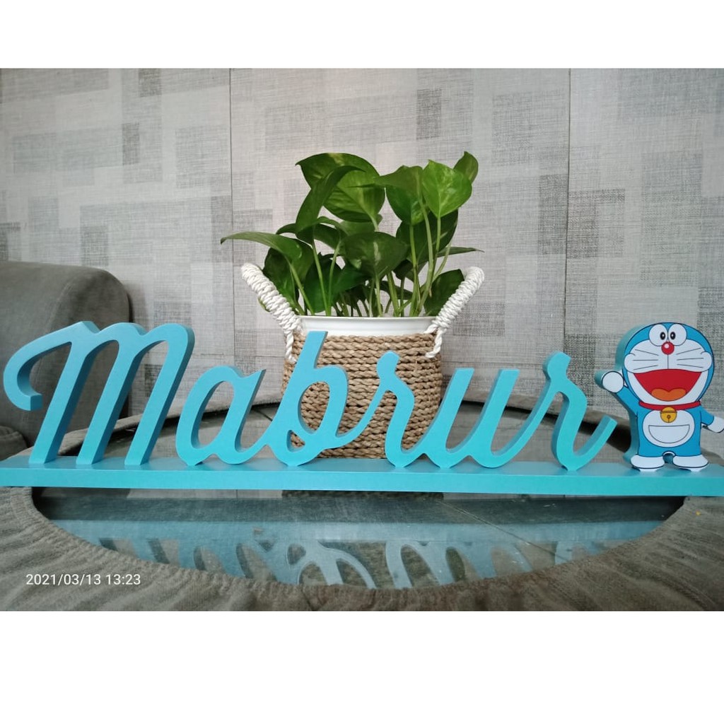 10cm+Stand Wooden letter nama kayu huruf kayu pajangan