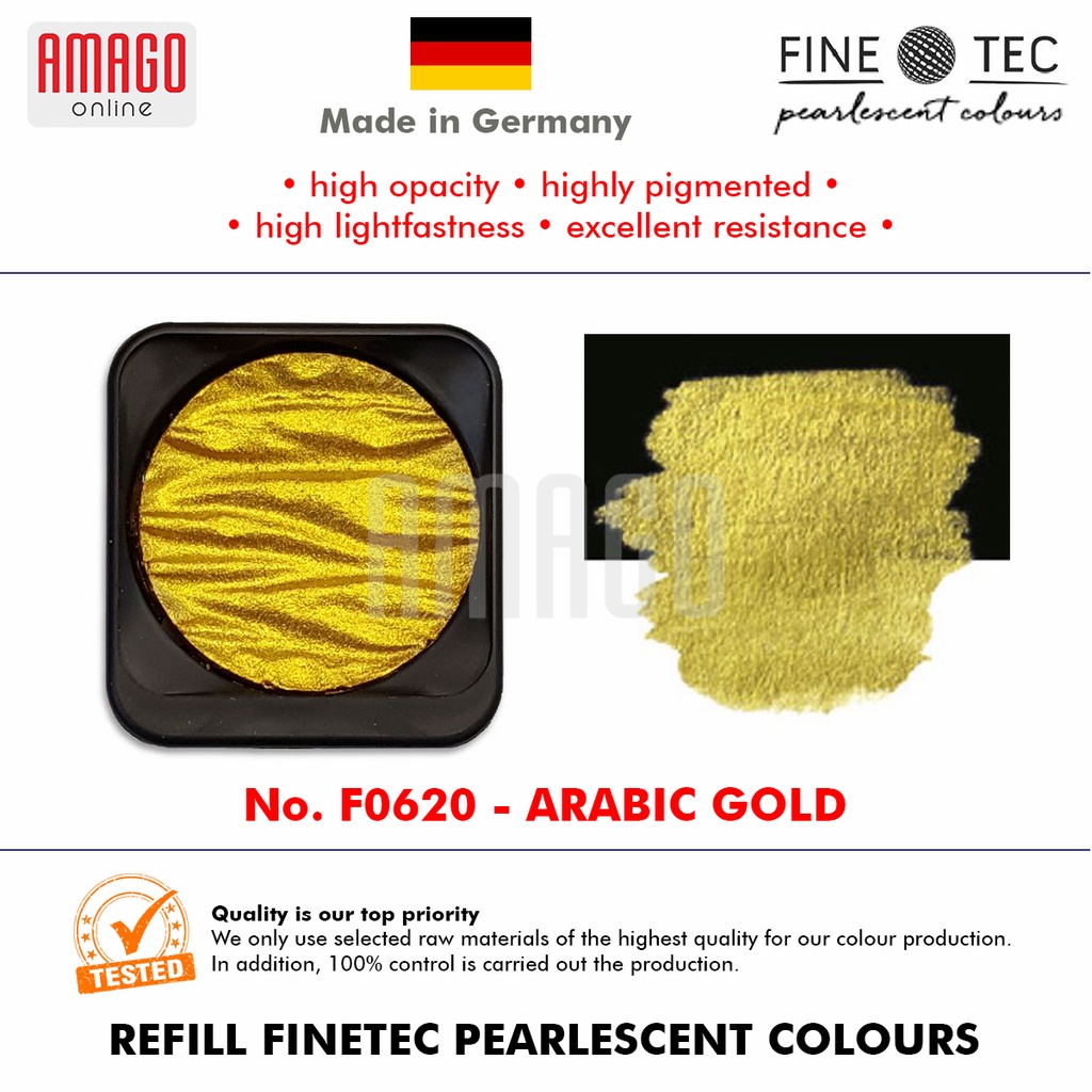 

FINETEC - Pearlescent Watercolour - F0620 Arabic Gold - Round 30mm