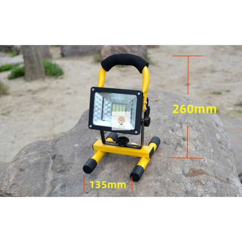 Lampu Flood Light Emergency Portable Recharge/ Kap Sorot Darurat RGB 30 Watt