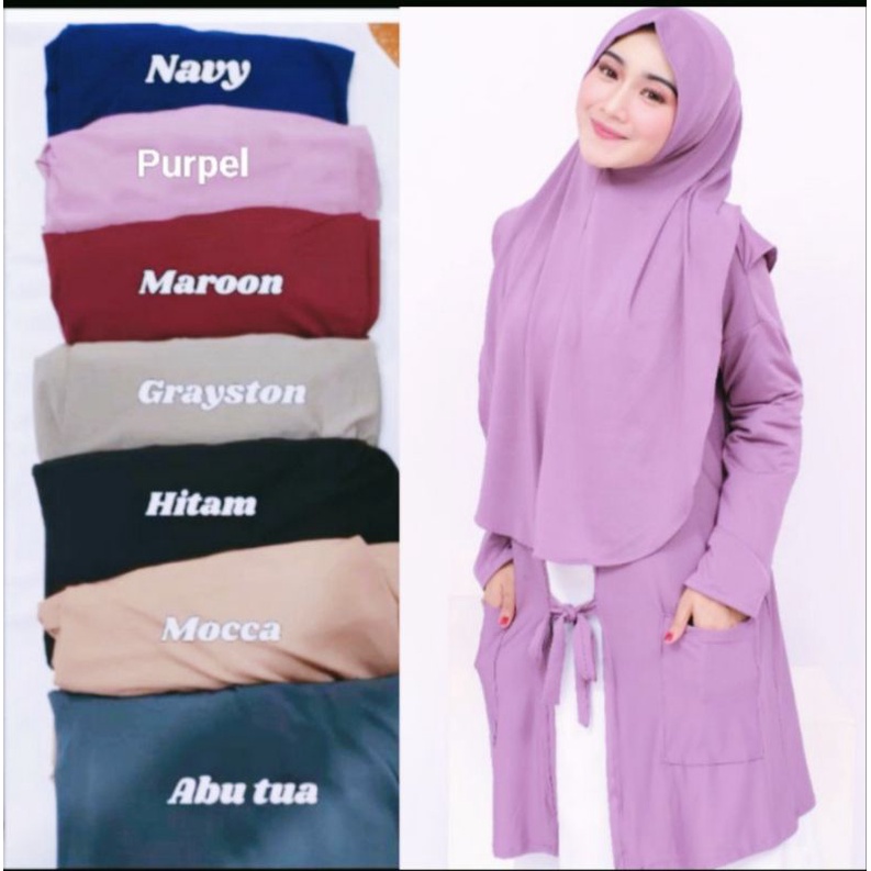 Hijab Cardigan Instan Praktis Langsung Pakai Tanpa Ribet, Khimar Cleo instan