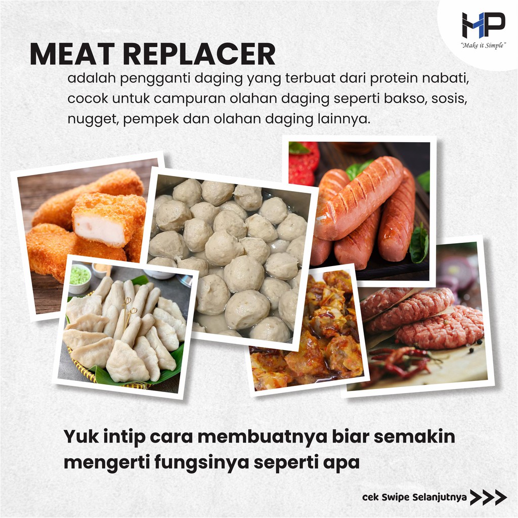 Meat Replacer M100F - Pengganti daging vegetarian / Pengurang daging || Kemasan 1kg