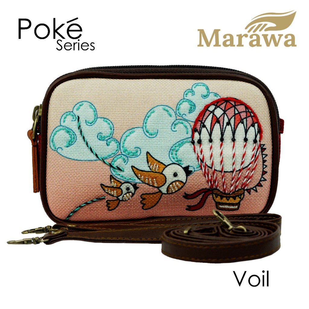 Dompet Wanita Mini, Dompet Selempang 2 Tali Marawa Poke Voil