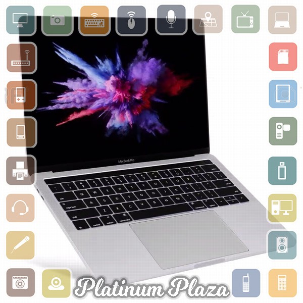 TPU Keyboard Cover for Macbook Pro 13 15 Inch with Touch Bar 2016 2017 2018 2019 - Black`41VQNO-