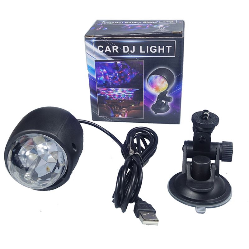 Cre 1Pc Lampu Disko LED RGB Bentuk Bola Kristal Untuk Mobil