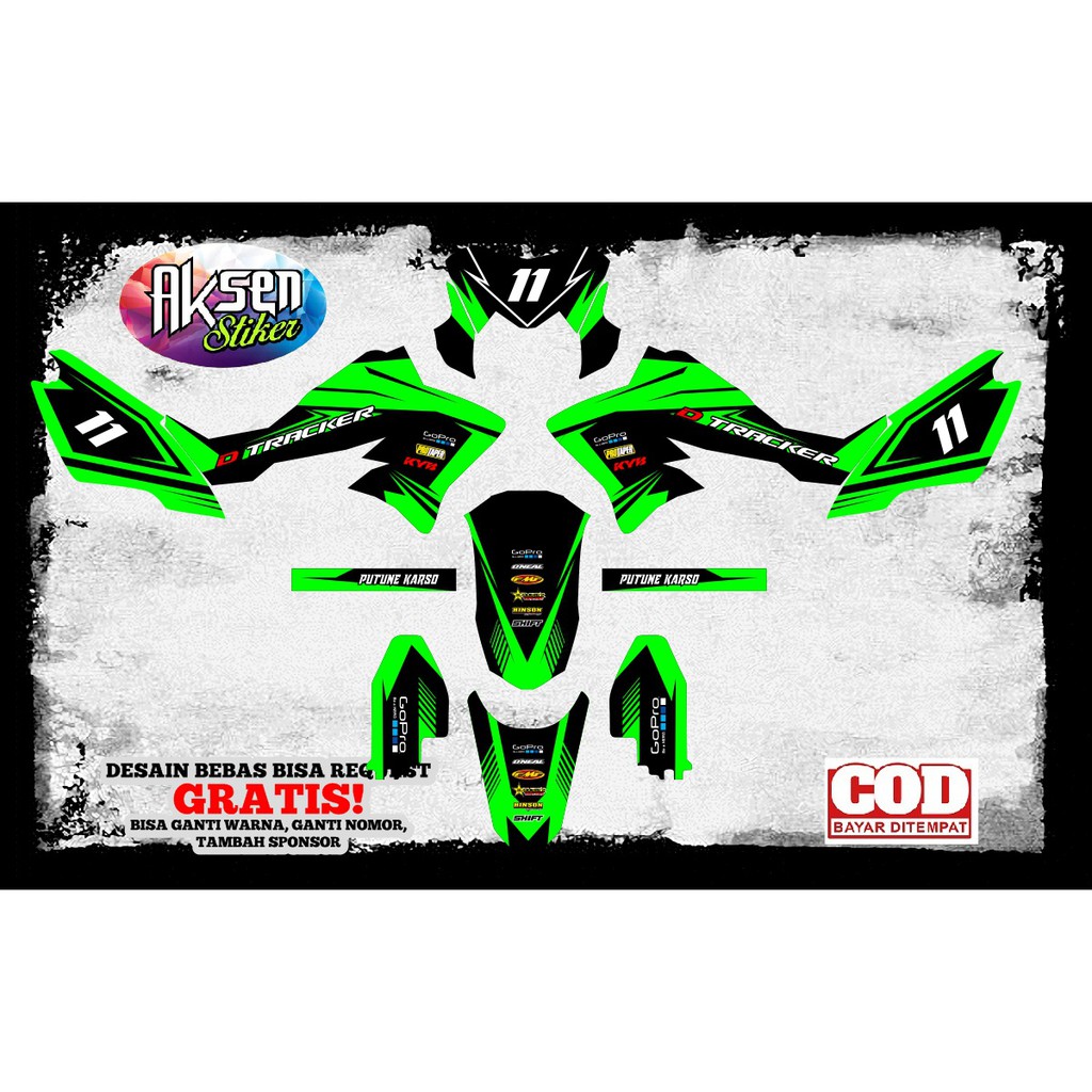 [PROMO] Decal sticker KLX , DTRACKER , CRF , GORDON Decal KLX DTRACKER  KEREN MURAH