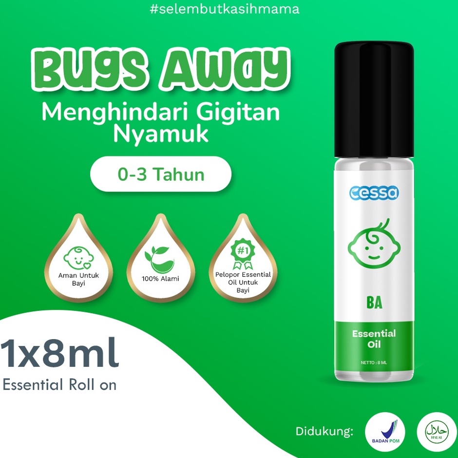 Cessa Bugs Away (Natural Essential Oil) Menjaga Bayi Dari Gigitan Nyamuk