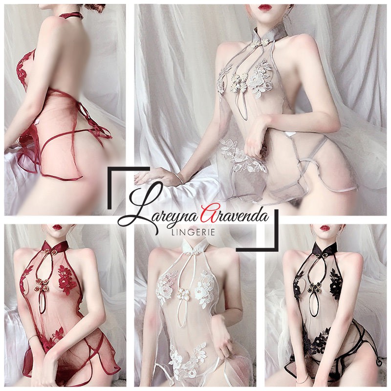 Lingerie Set Lingerie + G String Seksi Model Cheongsam Shanghai LG074(S0Y1) Lingerie Cosplay Sexy Me