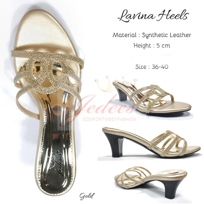 Sepatu Wanita JEDEES LAVINA Sandals / Block Heels / Hak Tahu / Hak Chunky 5cm (Elegant)