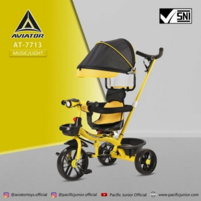 Cuci Gudang Sepeda Anak Roda 3 Tricycle Aviator At 7713 By.Pacific - Hitam