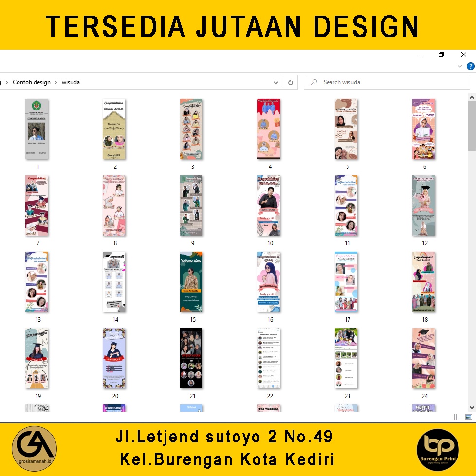 Cetak xbanner foto bahan Synthetic Matte Paper terbaik dari yang baik free design 1 jam jadi