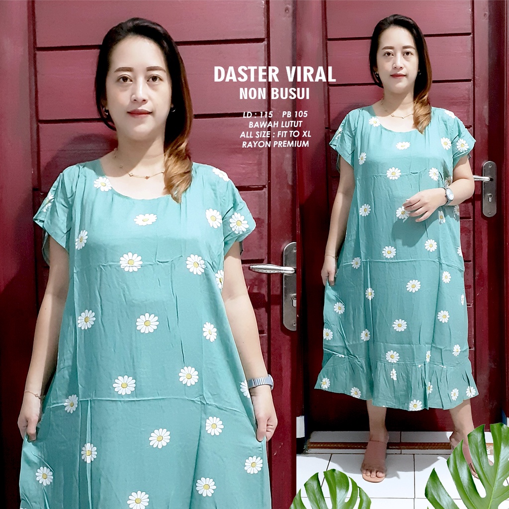 DASTER RUFFLE | DASTER VIRAL MOTIF | DASTER KEKINIAN | DASTER RAYON MURAH BAWAH LUTUT NON BUSUI-MOTIF 19