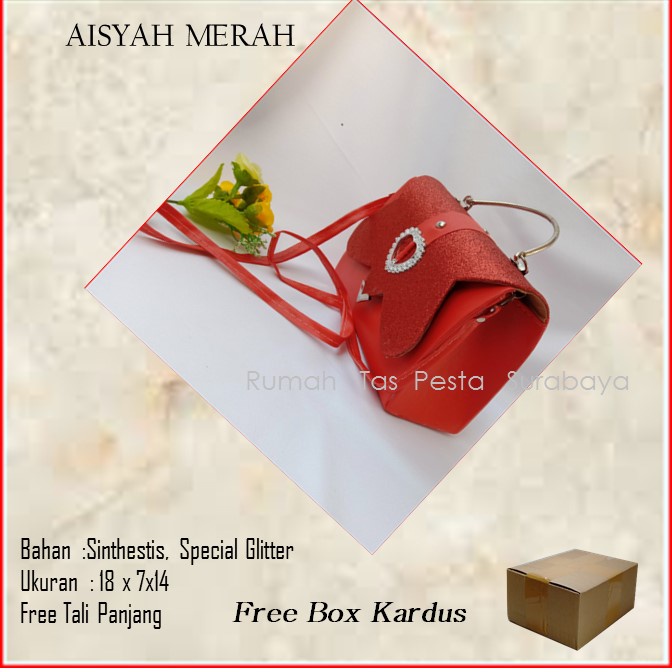 TAS PESTA AISYAH MODEL CLUCTH DAN SELEMPANG TERKESAN MEWAH DAN ELEGAN READY