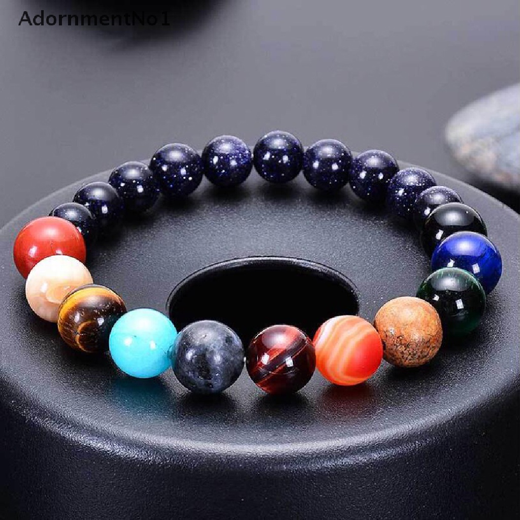 (AdornmentNo1) Gelang Tangan Batu Alam Motif Sistem Tata Surya Untuk Perhiasan Wanita / Hadiah