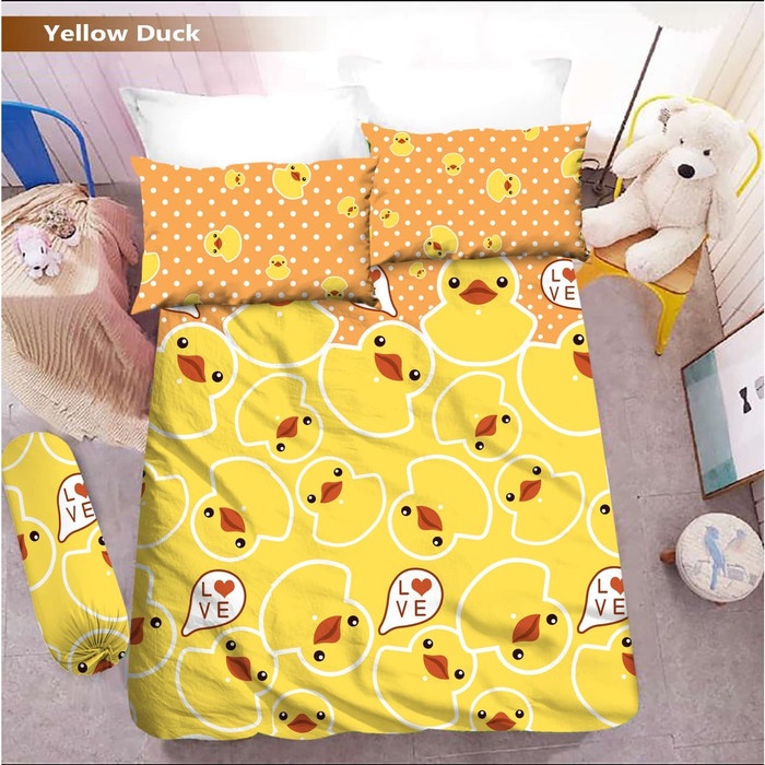 Sprei & Bedcover Premium Sprei Vito - Yellow Duck - 180X200 (King) - Tinggi 20Cm