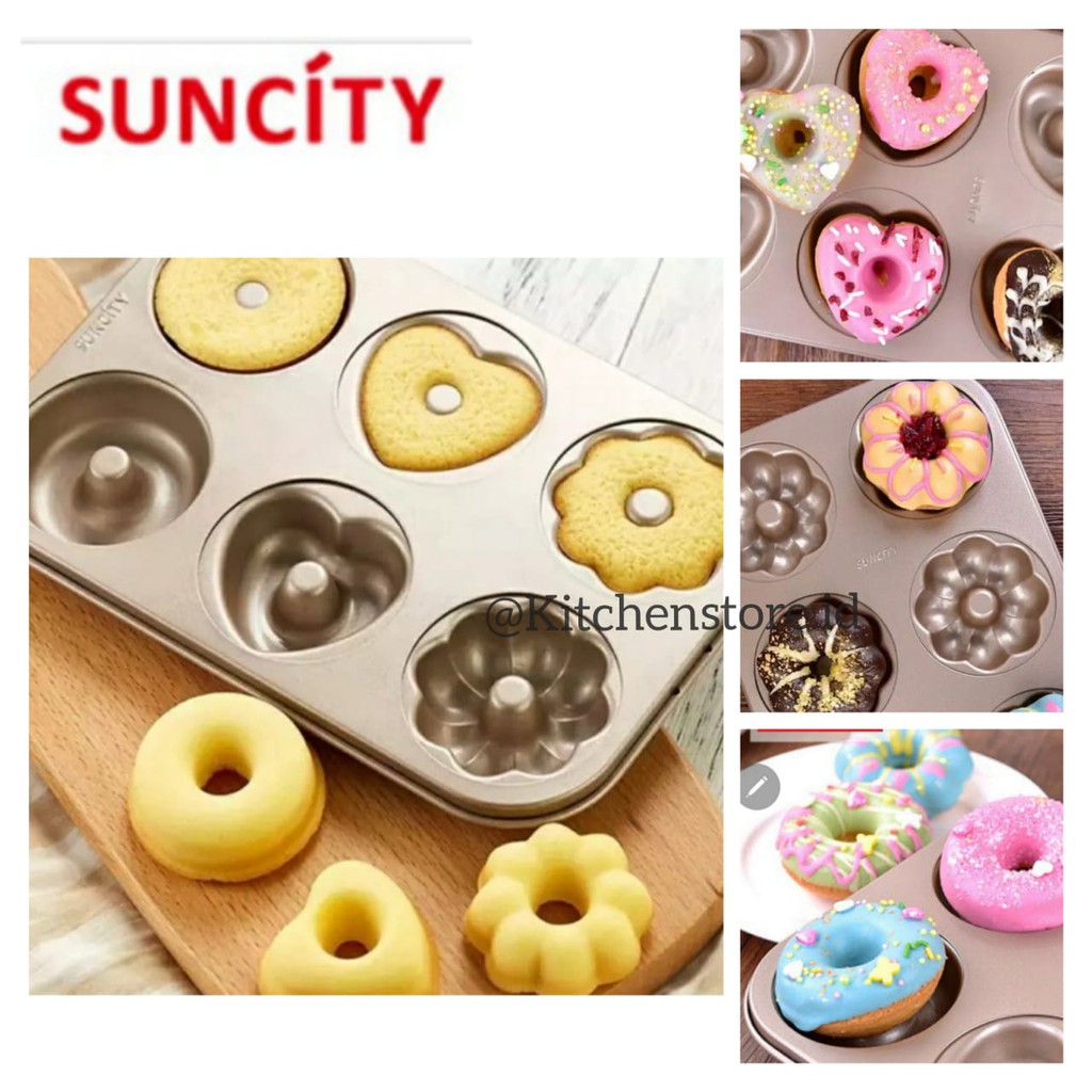 Suncity YC80163 Donut Mould / Loyang Cetakan Donut Bolu Kue Puding Suncity 3 Motif
