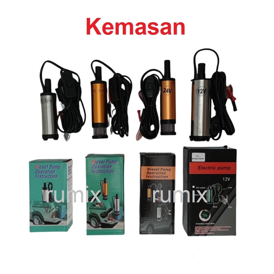 Pompa Minyak Celup Air Mini Kecilmp Mini Oli Solar Air Submersible Portable 12V Diesel Pump