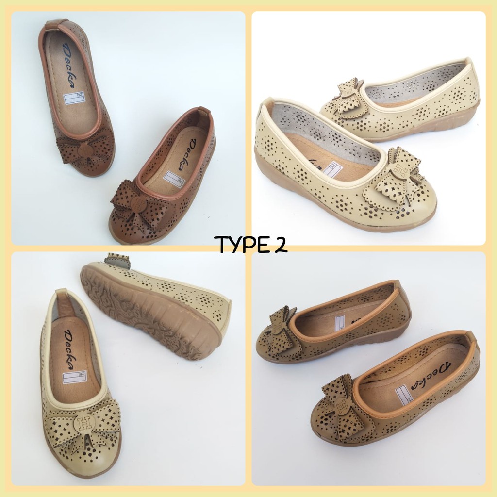 Sepatu Flat Shoes Ibu Dan Anak Size 26-40  Model Pita Depan Reject Layak Pakai [SEPATU REJECT]