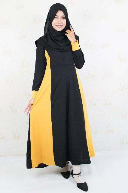 GAMIS SYARI JINGGA CREPE BUSUI