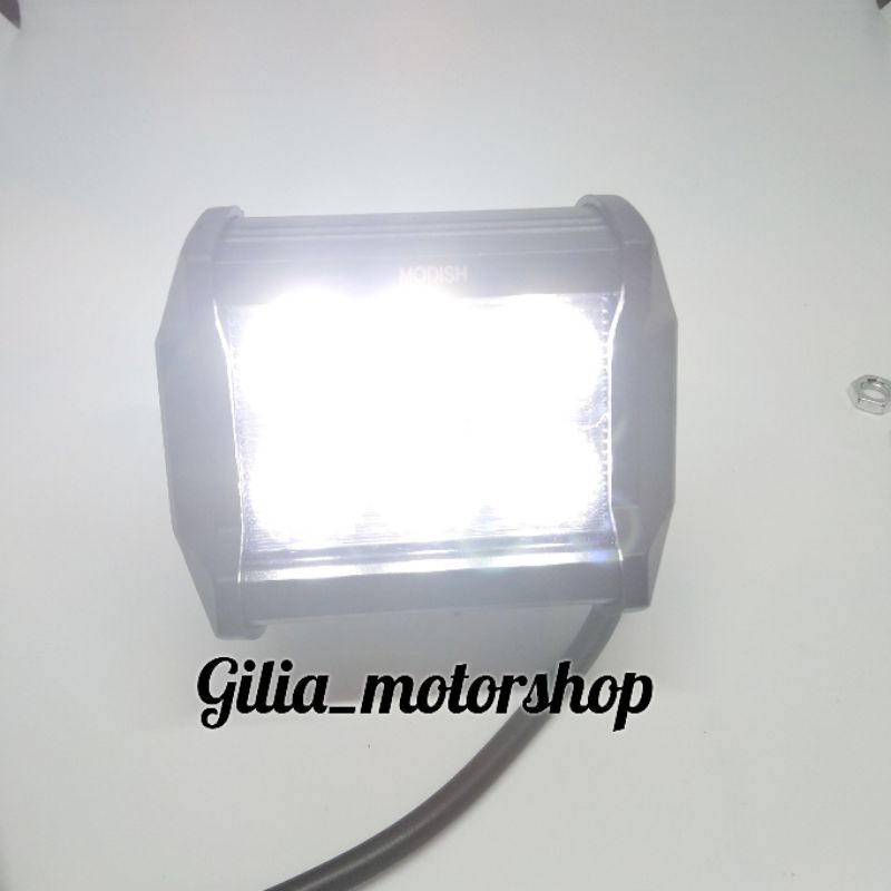 Lampu tembak motor  Led 6 Mata Kotak Mini/Besar 6 mata LED 18 Watt lampu sorot mini/Besar 6 mata