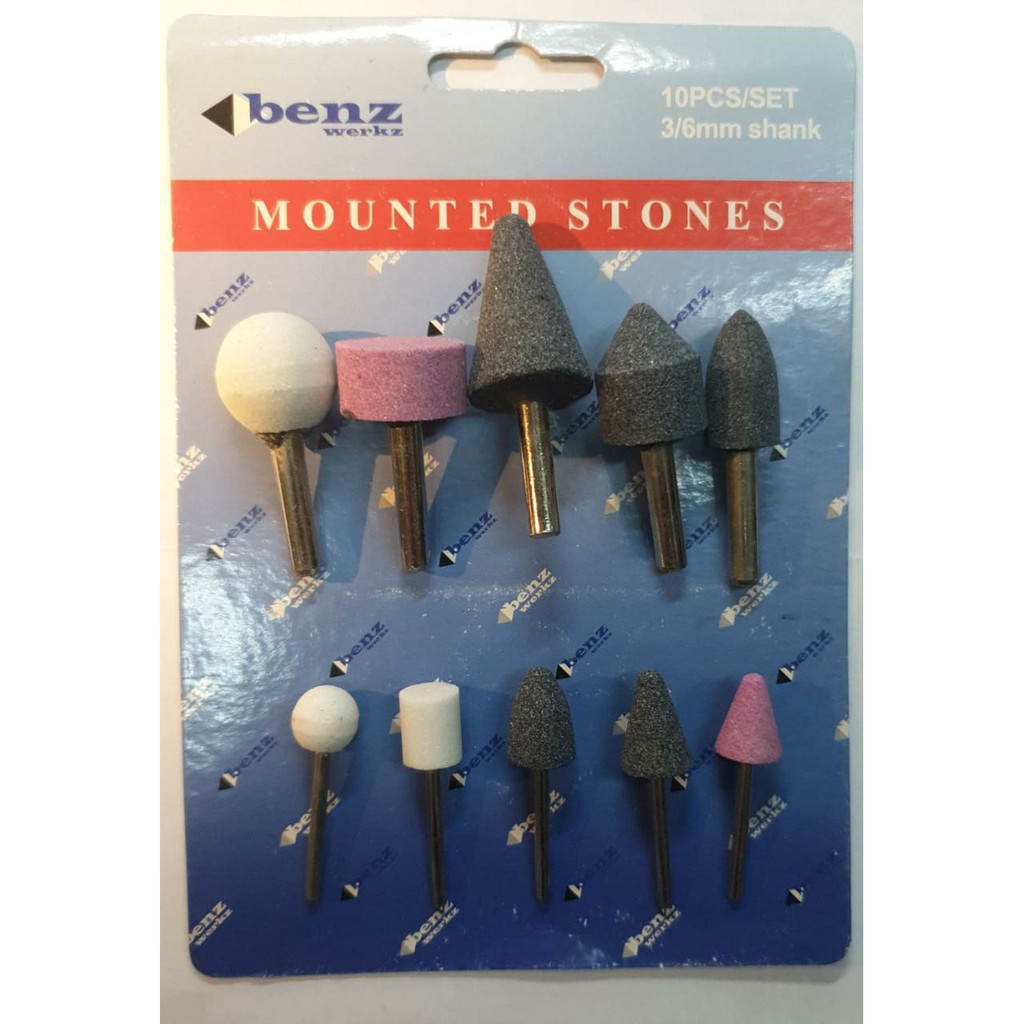 EINHILL Batu Gerinda Mini Mata Tuner Set 10 Pcs Mounted Stone 3 6 mm