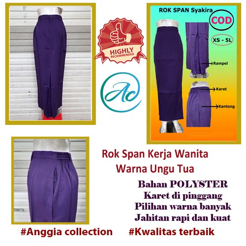 rok span ukuran 4L dan 5L-rok kerja-rok span syakira-rok polyester-rok kerja modis-rok kerja wanita