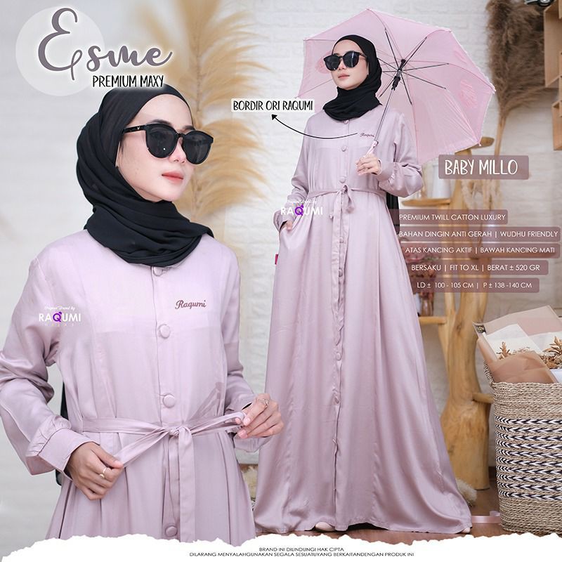 gamis ESME PREMIUM MAXY ORI RAQUMI HIJAB