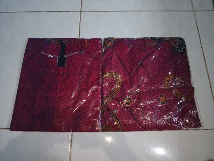 Kemeja Batik Pria Lengan Pendek Batik Size M L Xl Xxl  Bswart Hrb026 Kenongo Hem Panjang Padi