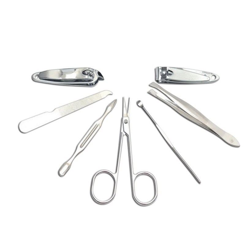 Gunting Kuku Set 7 Pcs Perawatan Kuku Alis Telinga Manicure Bahan Stainless Steel