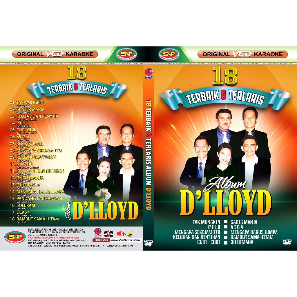 Vcd Original Pop Kenangan  - 18 Terbaik &amp; Terlaris Album D'lloyd