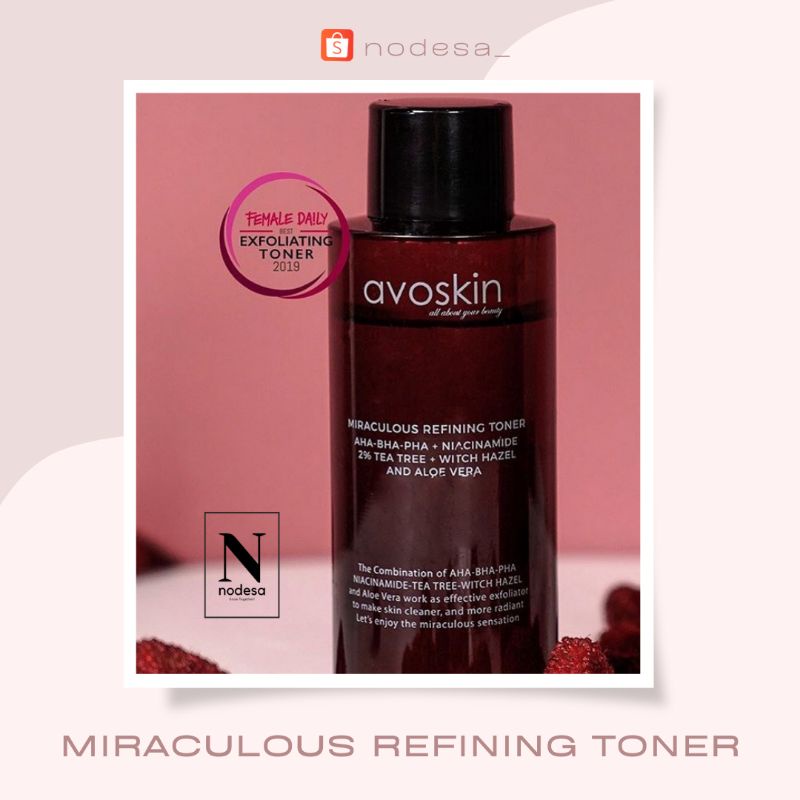 Jual AVOSKIN Miraculous Refining Toner 100ml AHA, BHA, PHA
