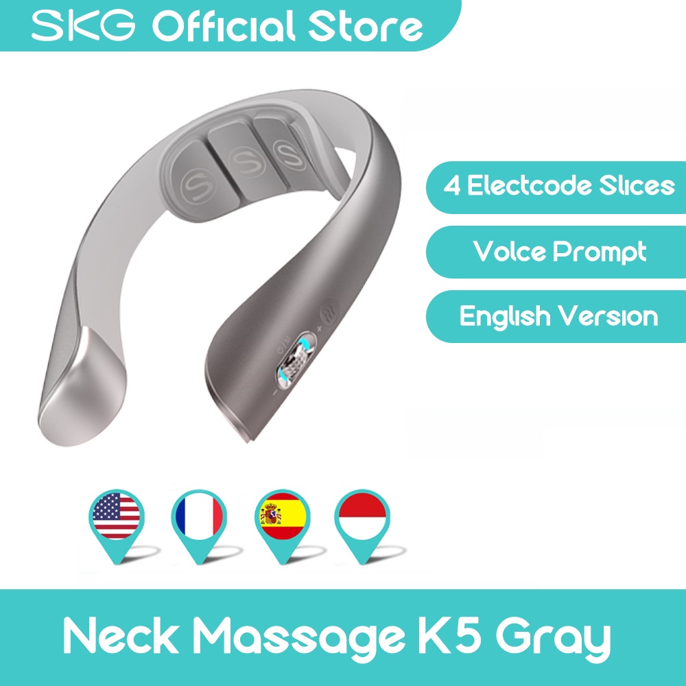 ✐❄◇SKG Massager For Neck k5 Electric Pulse Neck Massager Relieve Pain Sound Prompt Head Massager Hot