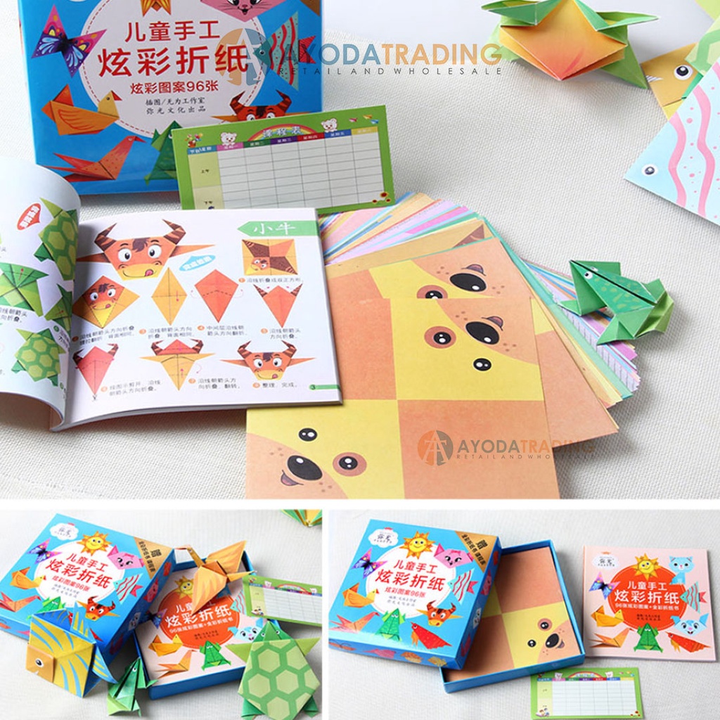 Origami Seni Melipat Kertas Anak DIY 96pcs