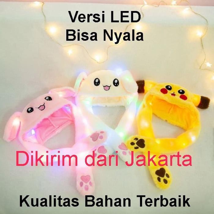 Murah Topi Kelinci Led Gerak Lucu Bunny Hat Dance Rabbit Korea Kpop Magic - Bando Putih Promo